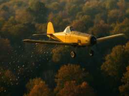 Milioni di vaccini lanciati dai cieli americani: la lotta alla rabbia è iniziata aereo agricolo in volo